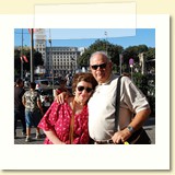 Guy and I in front of the Hard Rock Cafe, Barcelona, Spain.